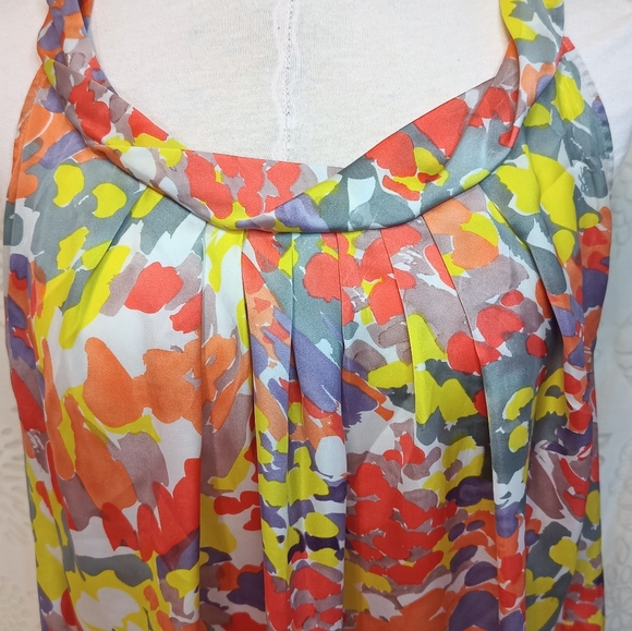 F&F Floral Pastel Pleated Garden Camisole Blouse - Picture 1 of 9